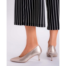 Marco Shoes Escarpins confortables et classiques en platine 1039P à talons bas d'or 3