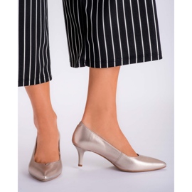 Marco Shoes Escarpins confortables et classiques en platine 1039P à talons bas d'or 4