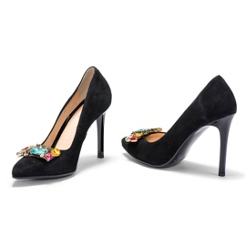 Marco Shoes 1057P clous noirs avec grosses pierres le noir 1