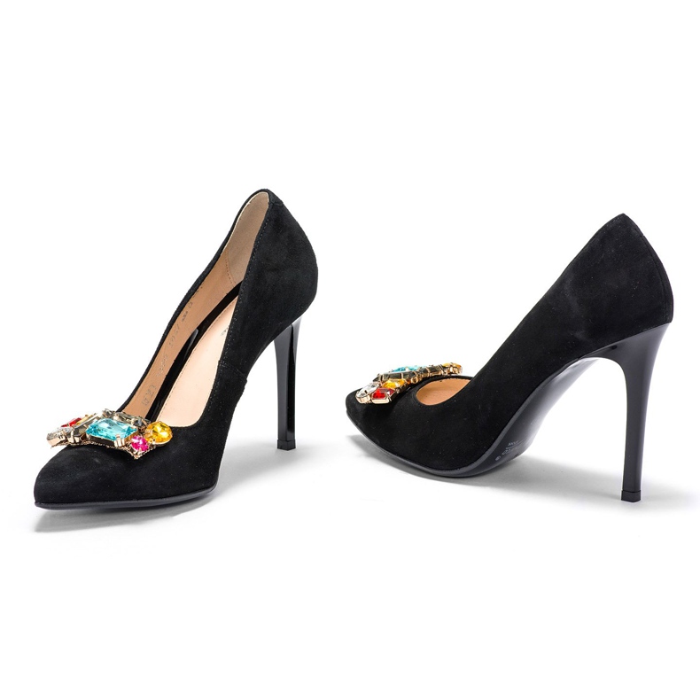 Marco Shoes 1057P clous noirs avec grosses pierres 1