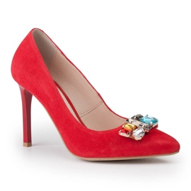 Marco Shoes 1057P clous rouges avec grosses pierres 1