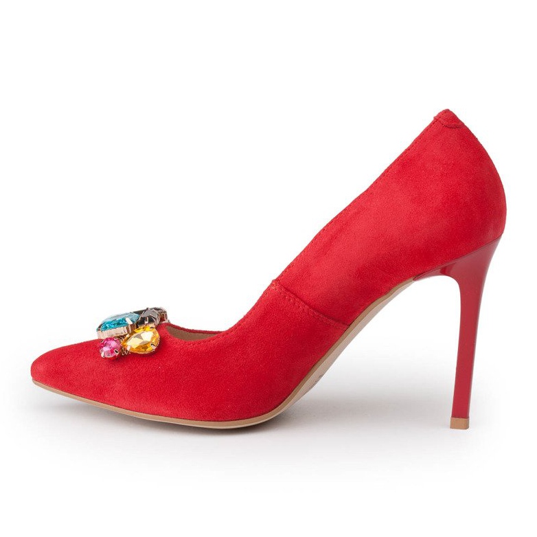 Marco Shoes 1057P clous rouges avec grosses pierres 2