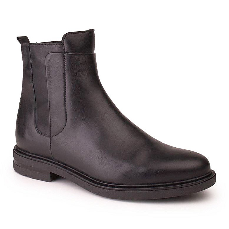 Marco Shoes Boots légères à fond plat en cuir grainé noir 1