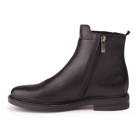 Marco Shoes Boots légères à fond plat en cuir grainé noir 2