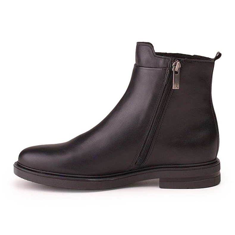 Marco Shoes Boots légères à fond plat en cuir grainé noir 2