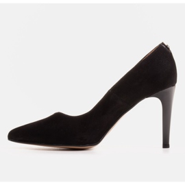 Marco Shoes Talons hauts noirs élégants en daim naturel le noir 2