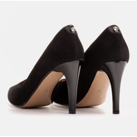 Marco Shoes Talons hauts noirs élégants en daim naturel le noir 4