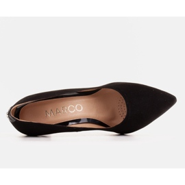 Marco Shoes Talons hauts noirs élégants en daim naturel le noir 5