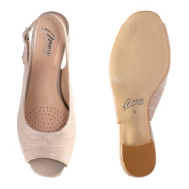 Marco Shoes Sandales beiges 0891P à carreaux argentés 1 Marco Shoes Sandales beiges 0891P à carreaux argentés 1