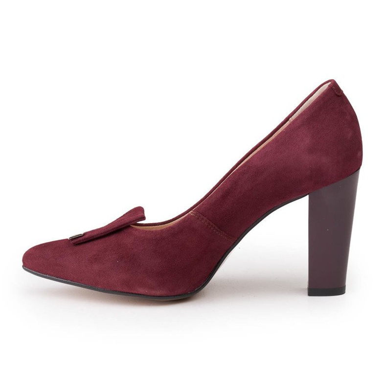 Escarpins en velours marron Marco Shoes 1008P avec ornement rouge 2 Escarpins en velours marron Marco Shoes 1008P avec ornement rouge 2