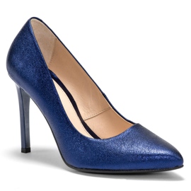 Marco Shoes Escarpins bleu marine à talons hauts en cuir véritable 2 Marco Shoes Escarpins bleu marine à talons hauts en cuir véritable 2