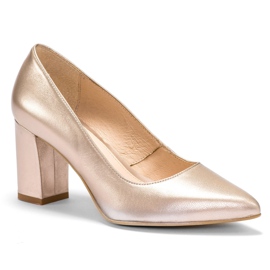 Marco Shoes Escarpins en platine 1066P avec un talon intéressant d'or 2