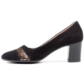Marco Shoes Escarpins en daim à pied-de-poule métallisé noir 2