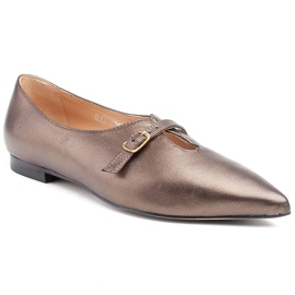 Marco Shoes Ballerines 1332P métallisées fines à bride brun 1 Marco Shoes Ballerines 1332P métallisées fines à bride brun 1