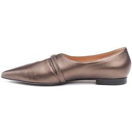 Marco Shoes Ballerines 1332P métallisées fines à bride brun 2