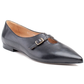 Marco Shoes Ballerines minces noires pour femmes 1332P avec une sangle le noir 1