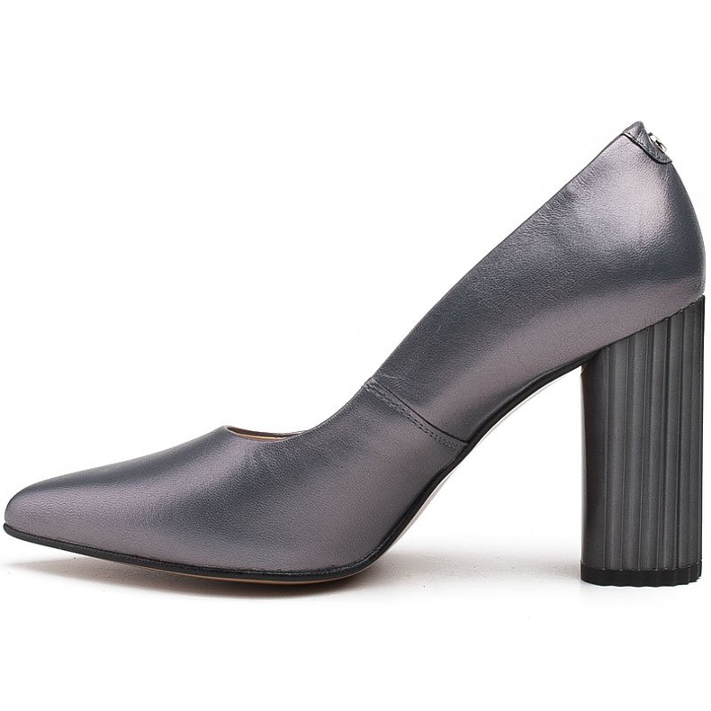 Marco Shoes Escarpins gris à talon côtelé 2