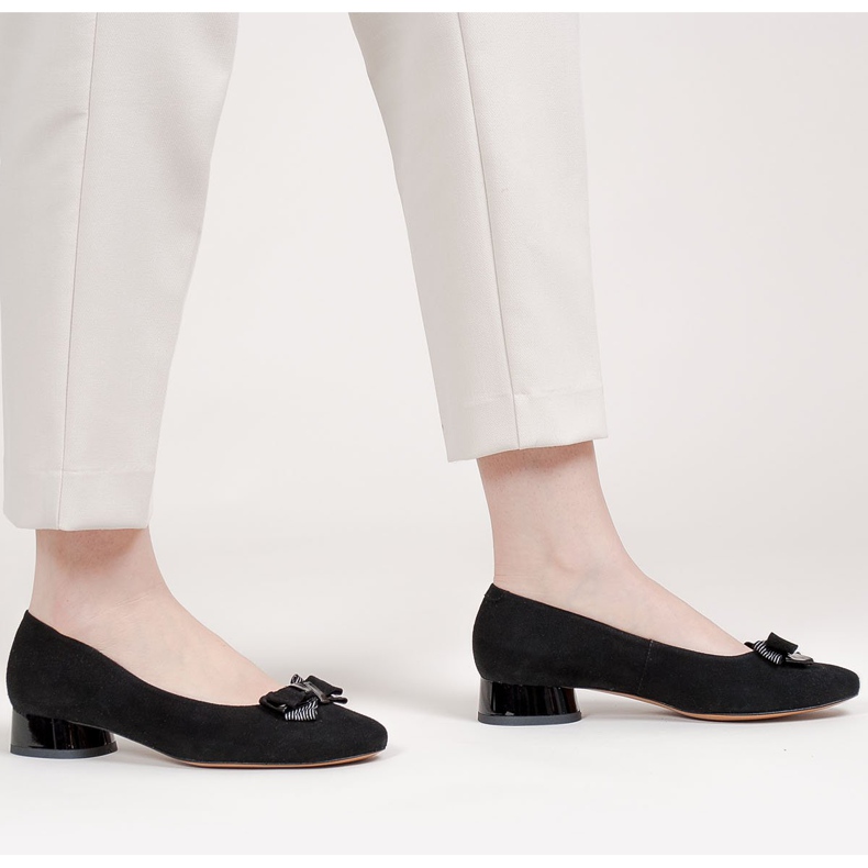 Marco Shoes Ballerines noires élégantes avec un nœud le noir 1