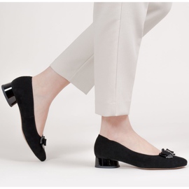 Marco Shoes Ballerines noires élégantes avec un nœud 2