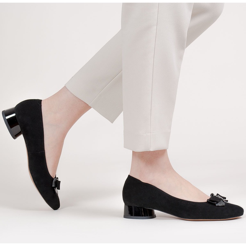 Marco Shoes Ballerines noires élégantes avec un nœud le noir 2