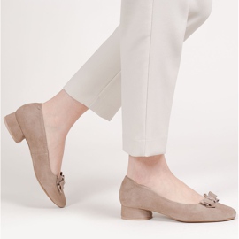 Marco Shoes Elégantes ballerines beiges 1811P avec nœud 2