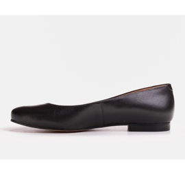 Marco Shoes Ballerines en cuir grainé noir 1
