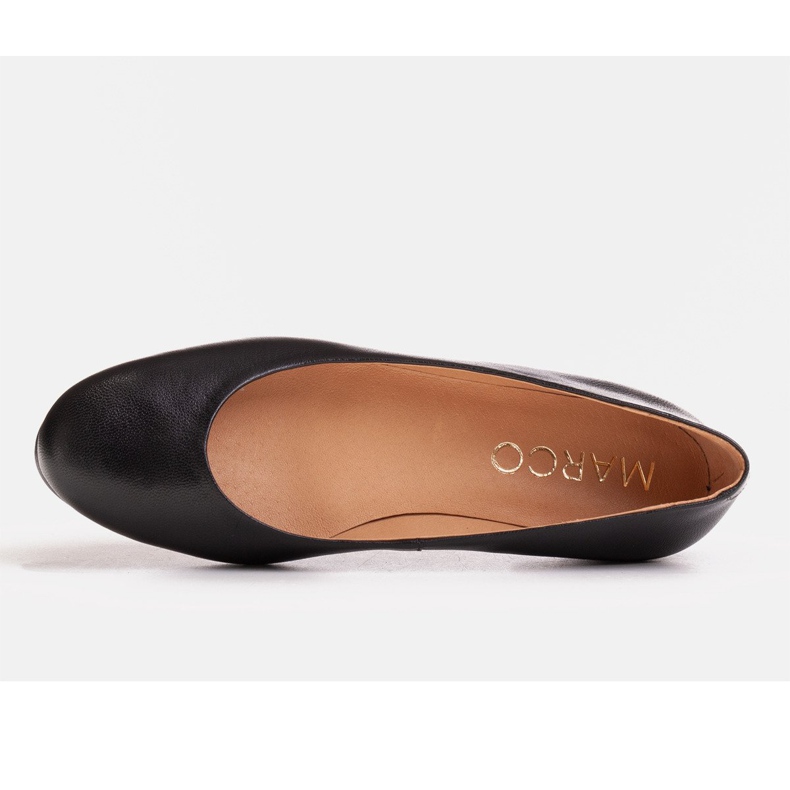 Marco Shoes Ballerines en cuir grainé noir 2