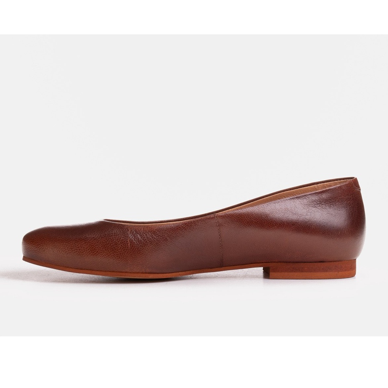 Marco Shoes Ballerines en cuir grainé marron brun 1