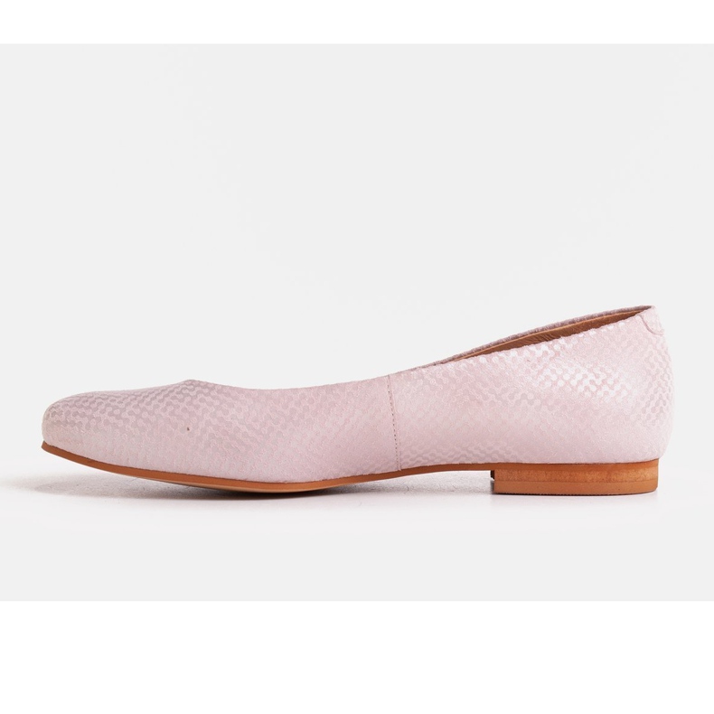 Marco Shoes Ballerines en daim naturel plaqué argent rose 1