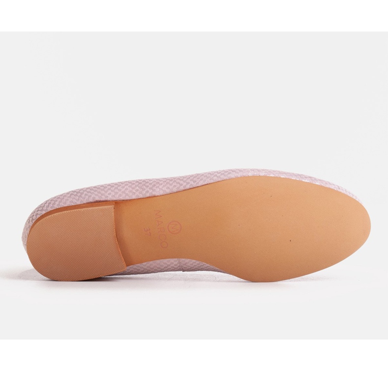 Marco Shoes Ballerines en daim naturel plaqué argent rose 2
