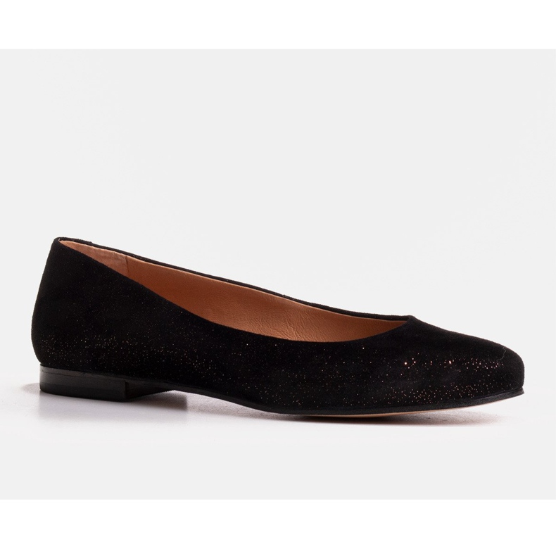 Marco Shoes Ballerines en cuir suédé argenté noir 1