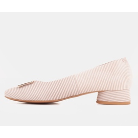 Marco Shoes Ballerines en daim beige à décor doré 3