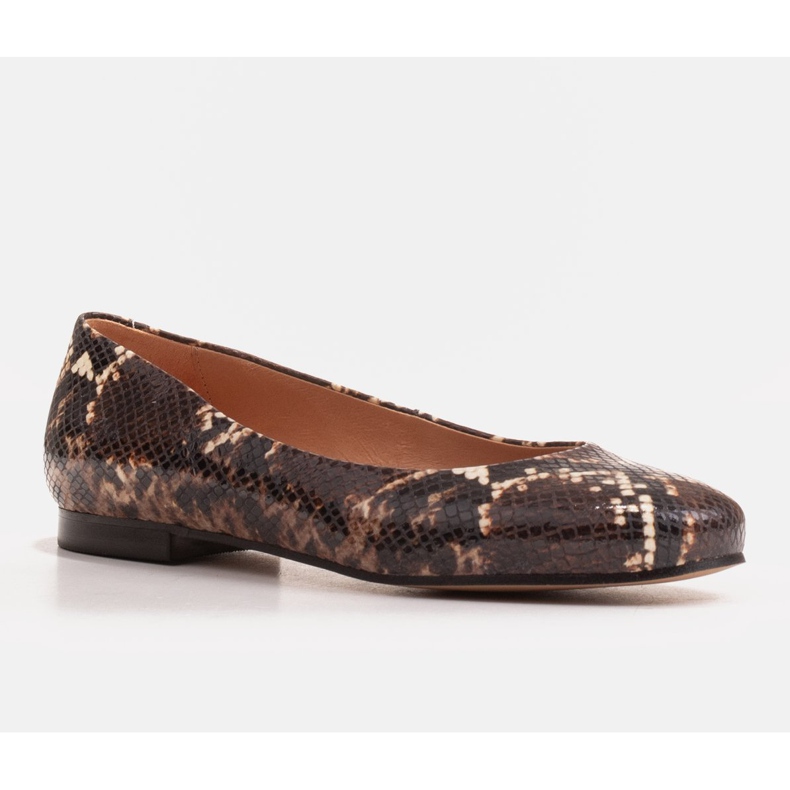 Marco Shoes Ballerines marron à motif serpent brun 1