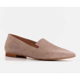 Marco Shoes Ballerines seigneurs en daim beige - motif sequin 1