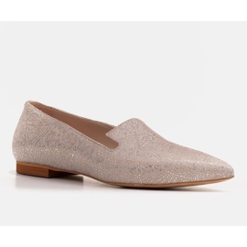 Marco Shoes Ballerines seigneurs en daim beige - motif sequin 1