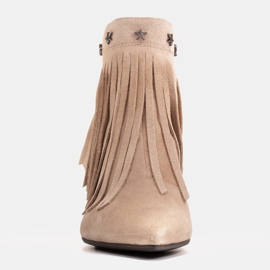 Marco Shoes Boots originales en daim à franges décoratives beige 2
