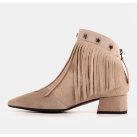 Marco Shoes Boots originales en daim à franges décoratives beige 3