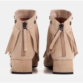 Marco Shoes Boots originales en daim à franges décoratives beige 5