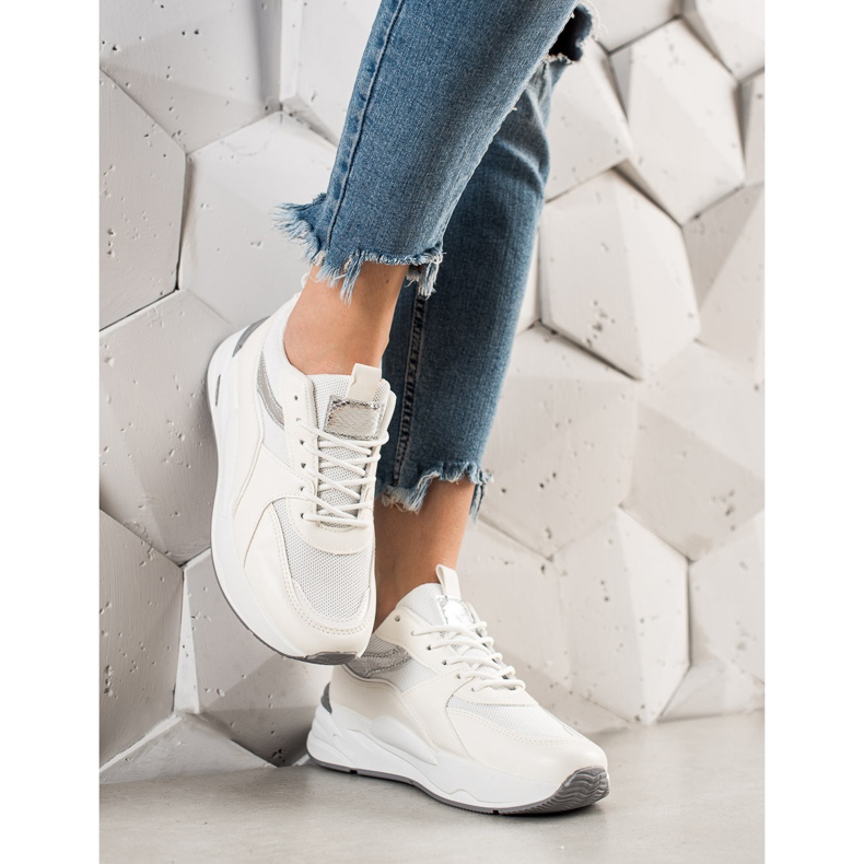 Ideal Shoes Baskets sur la plate-forme blanche 1