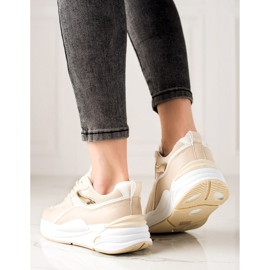 Ideal Shoes Baskets sur la plate-forme beige 1