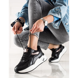 Ideal Shoes Baskets sur la plate-forme noir 1