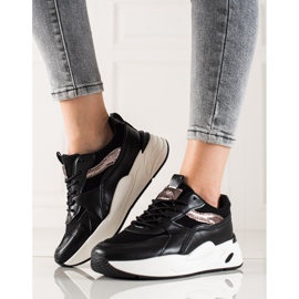 Ideal Shoes Baskets sur la plate-forme le noir 2