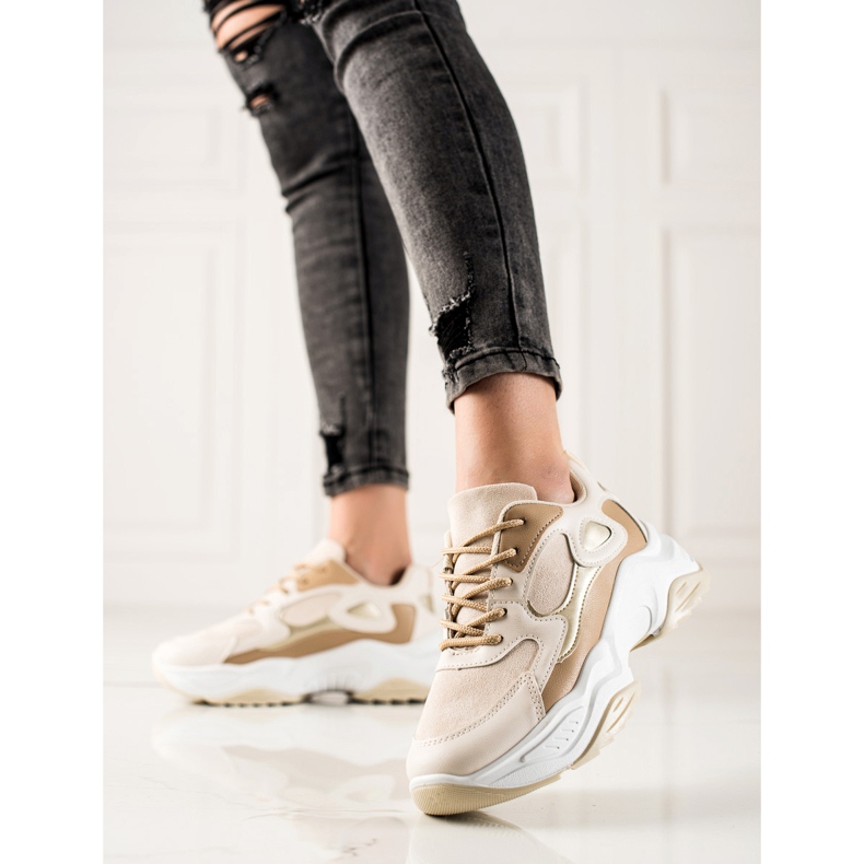 Marquiz Baskets à la mode beige brun 1