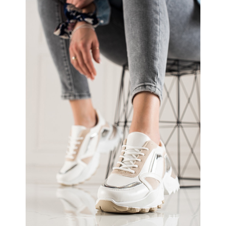 TRENDI Baskets élégantes blanc multicolore 1