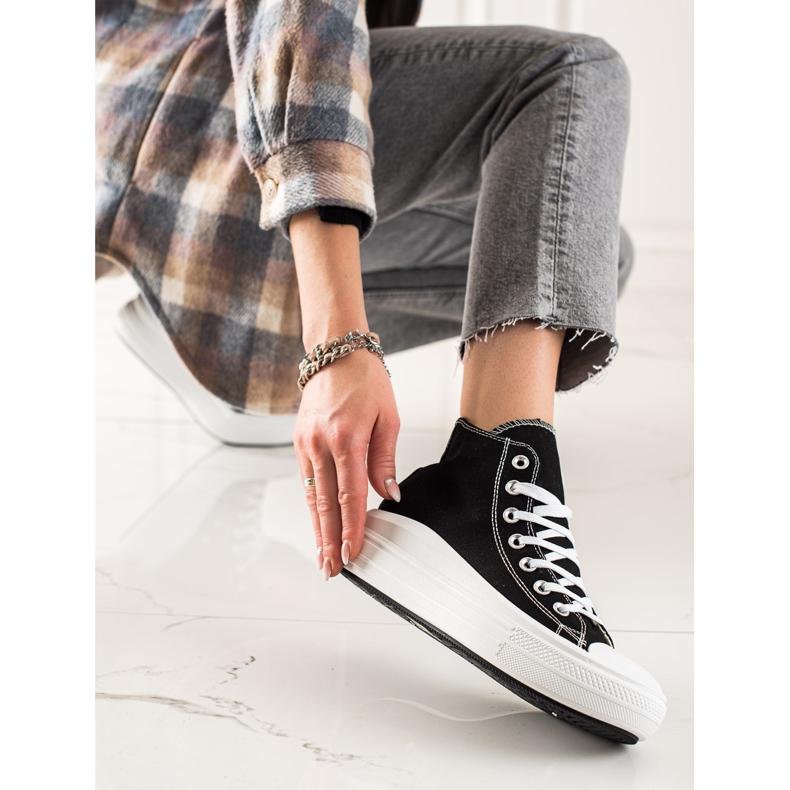 TRENDI Baskets à la mode sur la plate-forme le noir 1