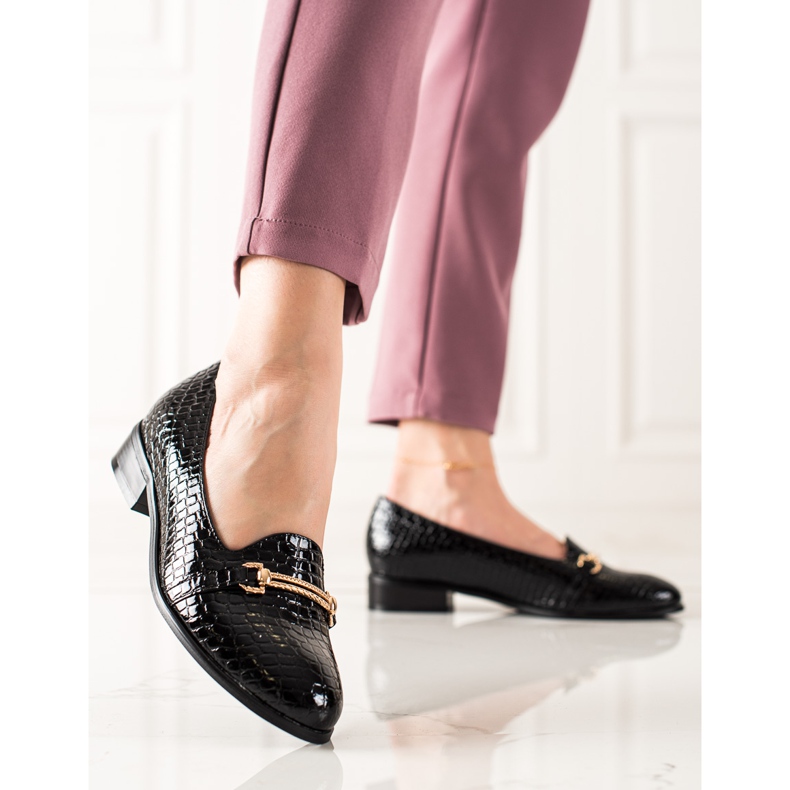 W. Potocki Chaussures élégantes avec décoration Potocki noir 1