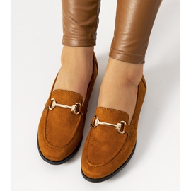 Mocassins à talon plat marron Tracy brun jaune 1