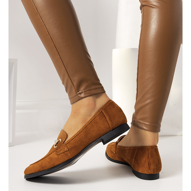 Mocassins à talon plat marron Tracy brun jaune 2