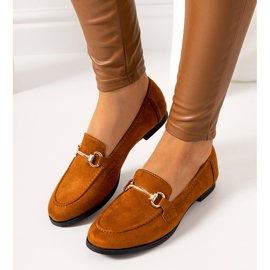 Mocassins à talon plat marron Tracy brun jaune 3
