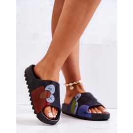 PS1 Chaussons en caoutchouc noirs à imprimé monstres le noir bleu marin 3